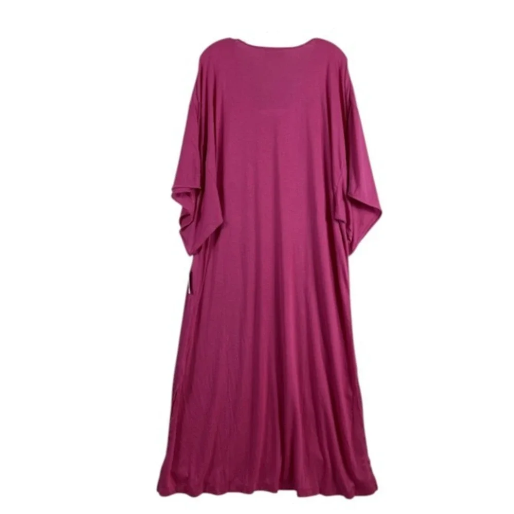NWT Natori‎ Swim Cover Up T-Shirt Dress Women Sz XL Magenta Swim Beach - Picture 3 of 9